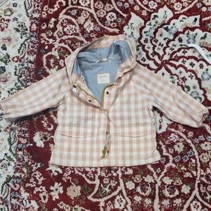 Pink Gingham Hooded Jacket